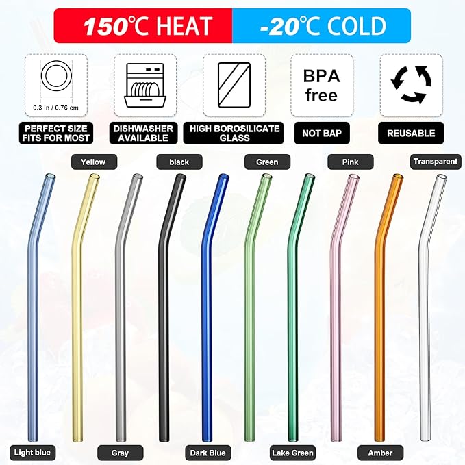 Glass Straw for Glass Can Cups