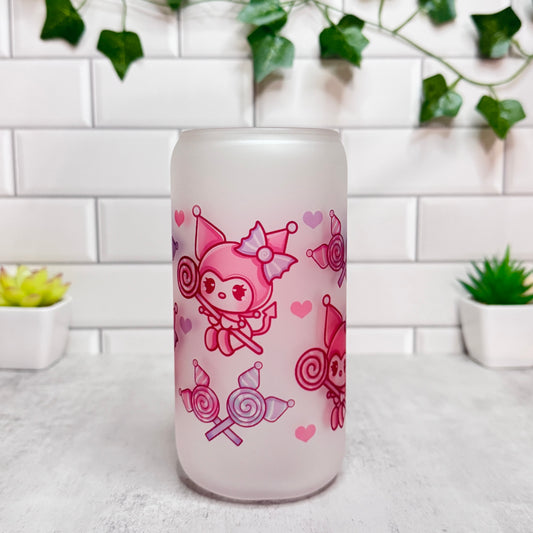 *NEW* 1 of 1 🍭Kawaii Lolli Pop🍭Frosted Glass Can Cup [16oz]