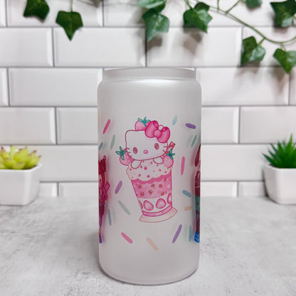 *NEW* 1 of 1 🍨Kawaii Crew Sundae🍨Frosted Glass Can Cup [16oz]