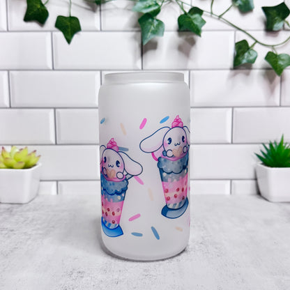 *NEW* 1 of 1 🍨Cinna Sundae🍨Frosted Glass Can Cup  [16oz]